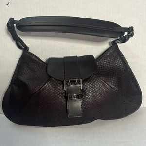 Vintage Christian Dior buckle flap hobo python purse